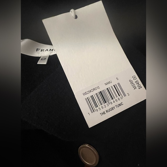 NWT $648 Frame Denim Blue The Rugby Tunic Dress Sweater Size S Cashmere Wool - Picture 9 of 12